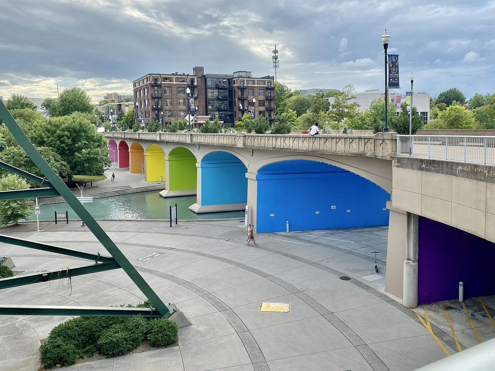 The Clinch Avenue Bridge over World's Fair Park in Knoxville, where every race of the marathon weekend starts.