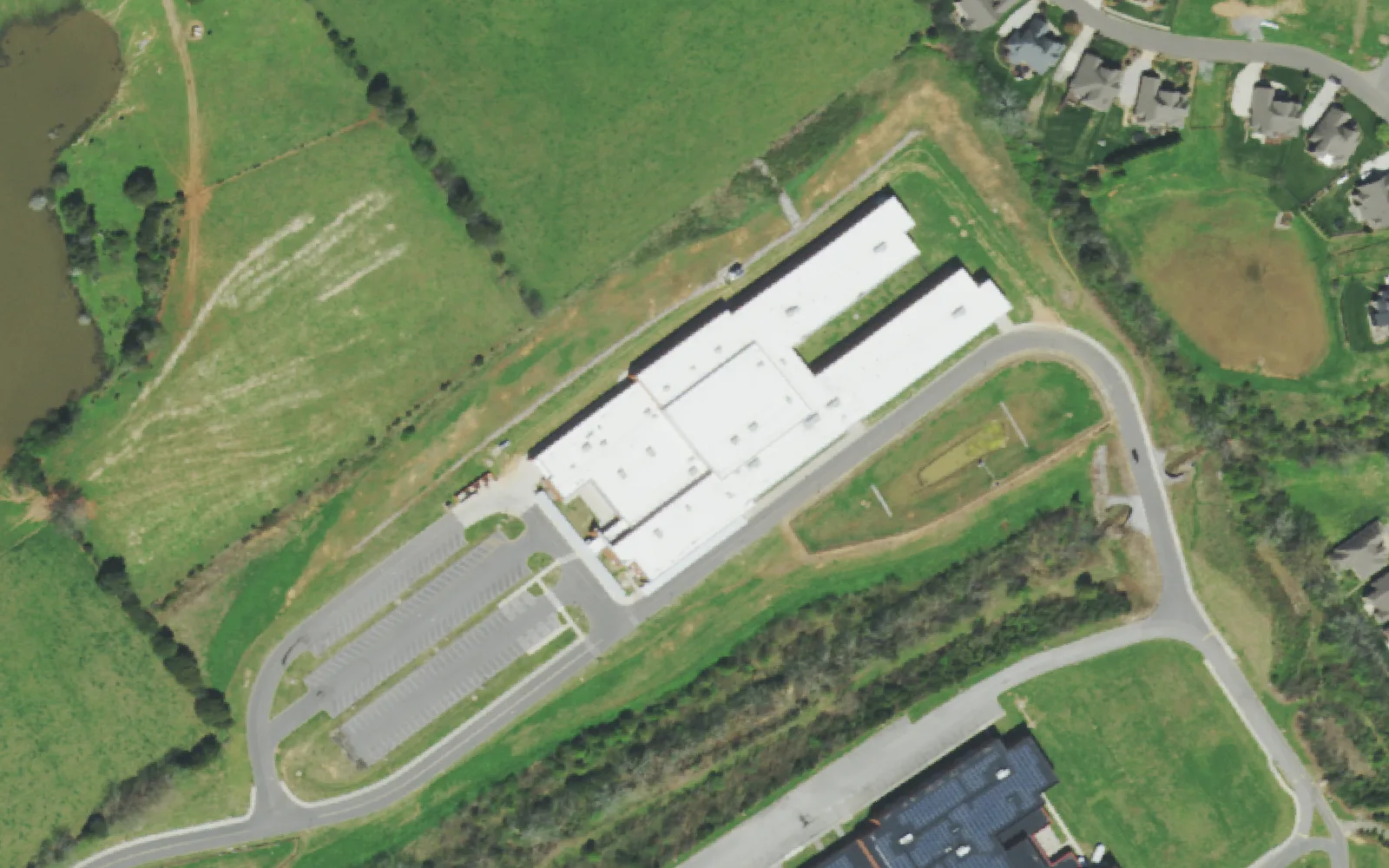 Aerial view of the area around Hardin Valley Middle School on Steele Road, Knoxville, from the 2021 National Agriculture Imagery Program survey