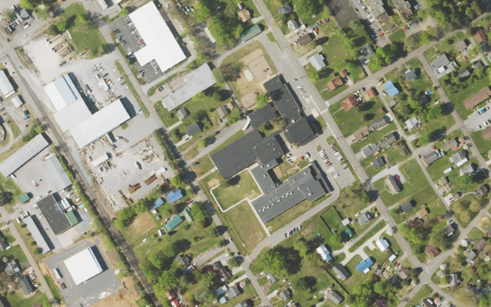 Aerial view of the area around Inskip Elementary School on High School Road, Knoxville, from the 2023 National Agriculture Imagery Program survey