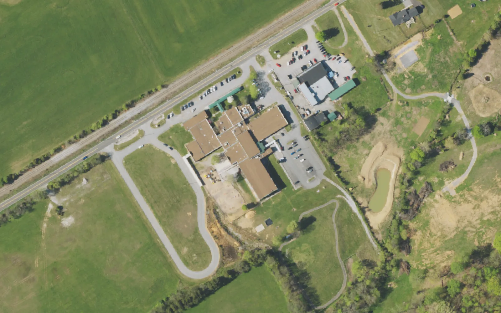 Aerial view of the area around Ritta Elementary School on Washington Pike, Knoxville, from the 2023 National Agriculture Imagery Program survey