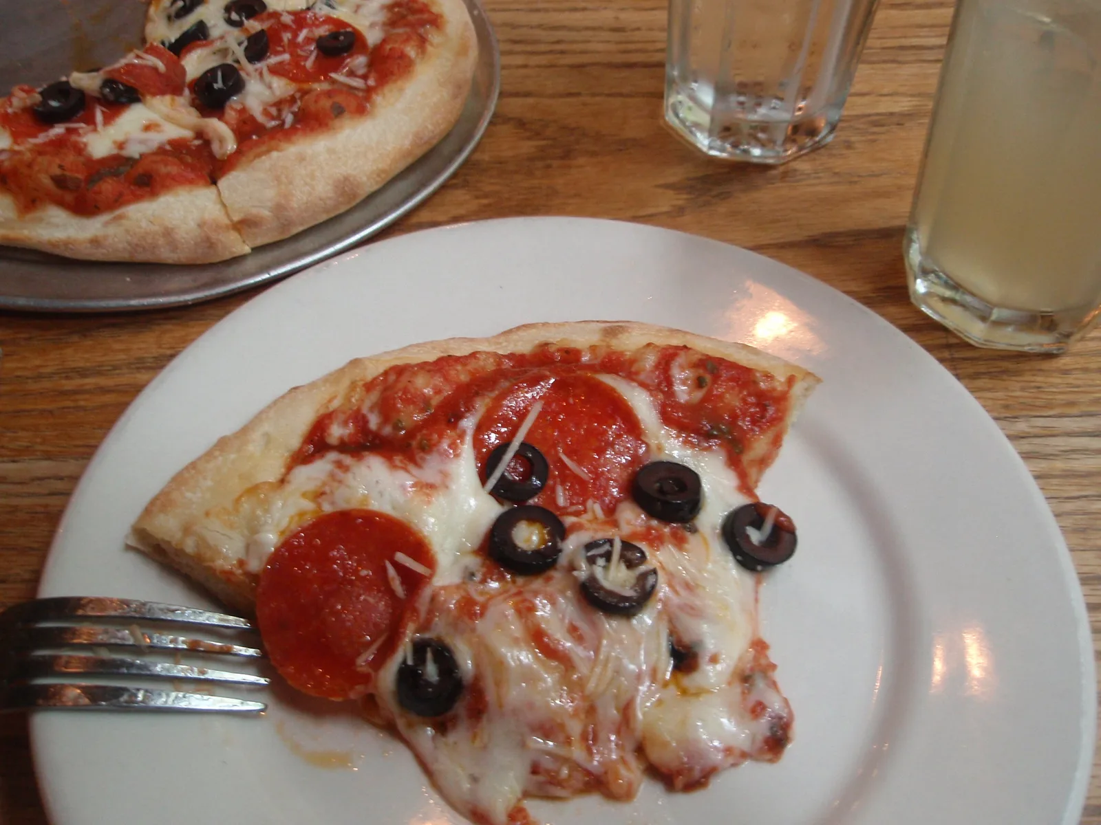 A pepperoni and black olive pizza at The Tomato Head in Knoxville.
